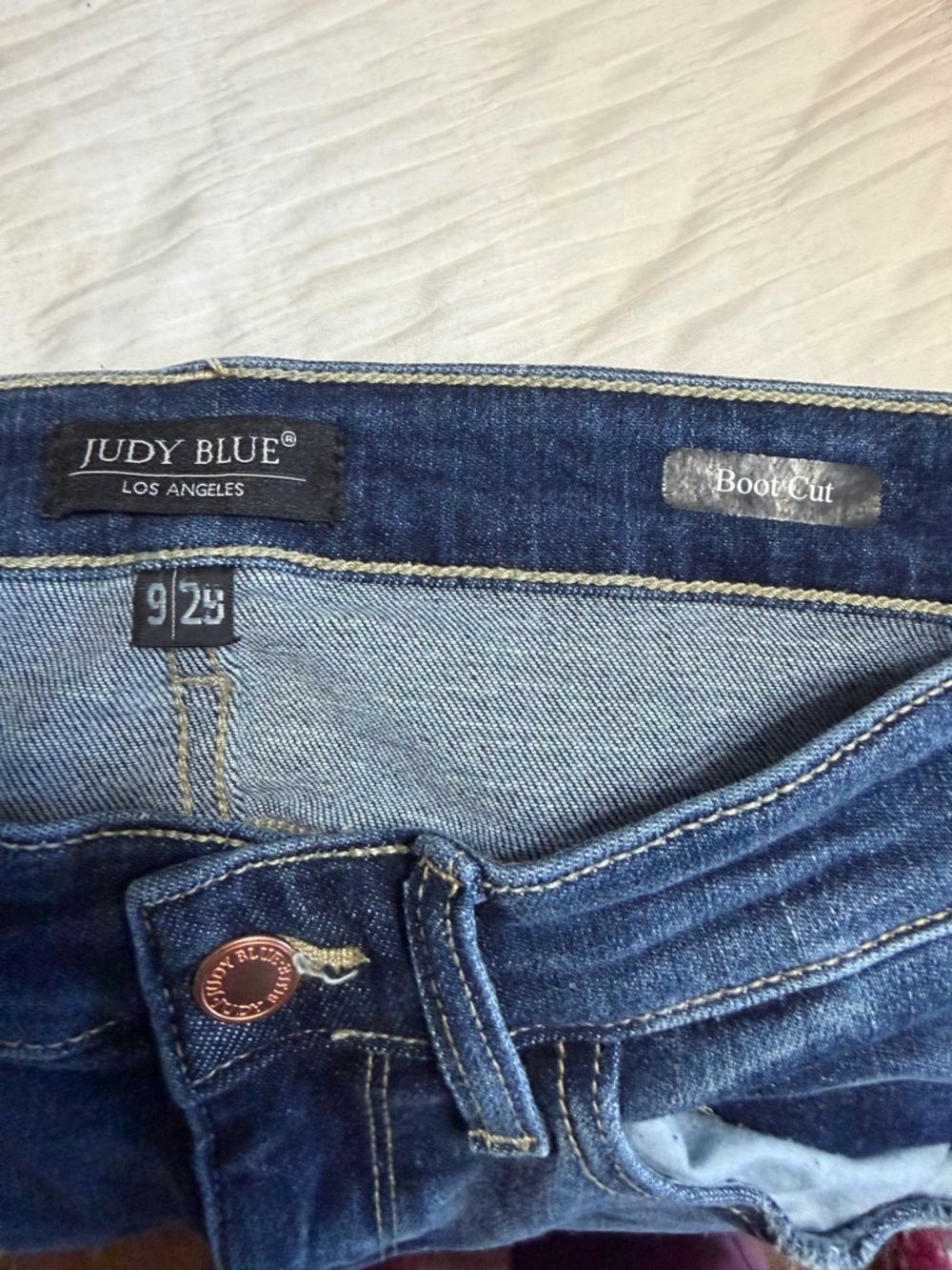 Judy Blue Medium/Dark Blue Boot Cut Jeans - Picture 3 of 3